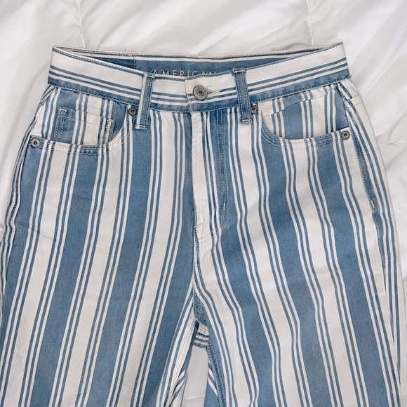 AMERICAN EAGLE STRIPED MOM JEAN - Picture 2 of 7